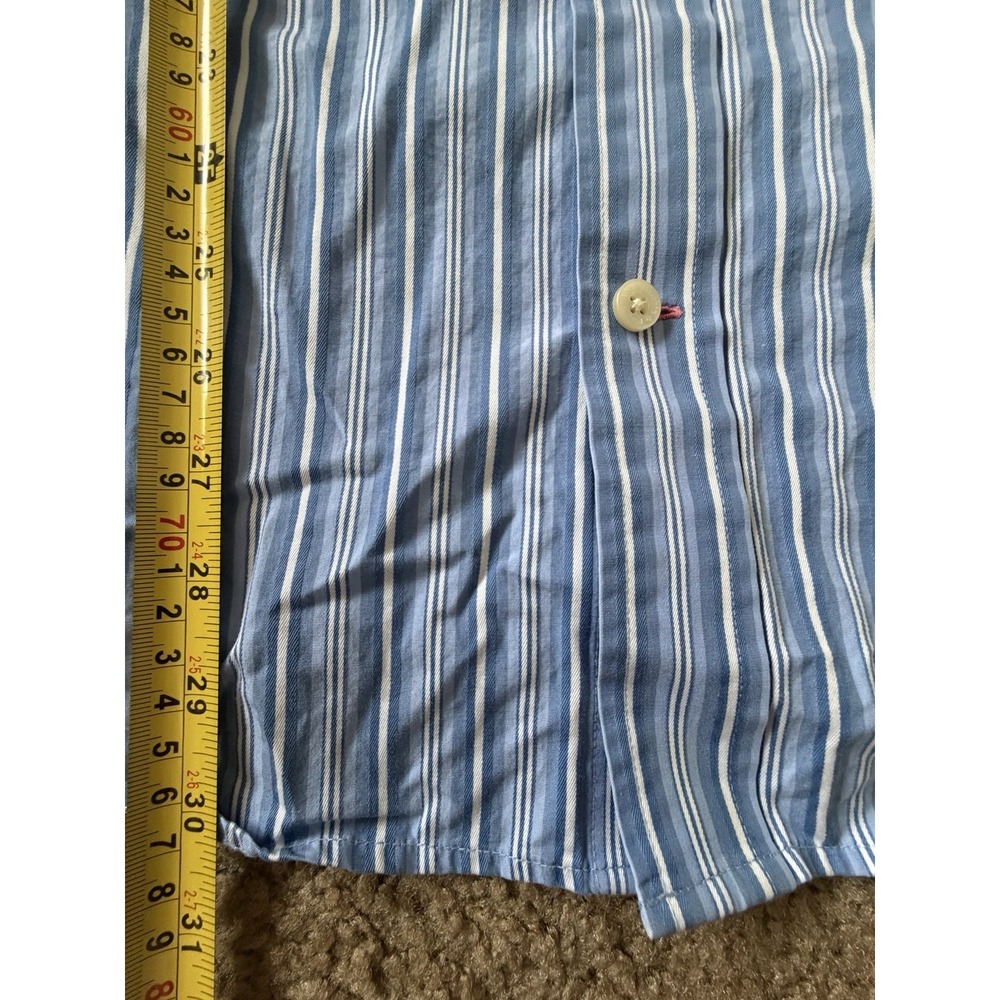 Abercrombie & Fitch Long Sleeve Button Up Shirt Blue Striped Y2K Logo XXL JBHS - Picture 5 of 9